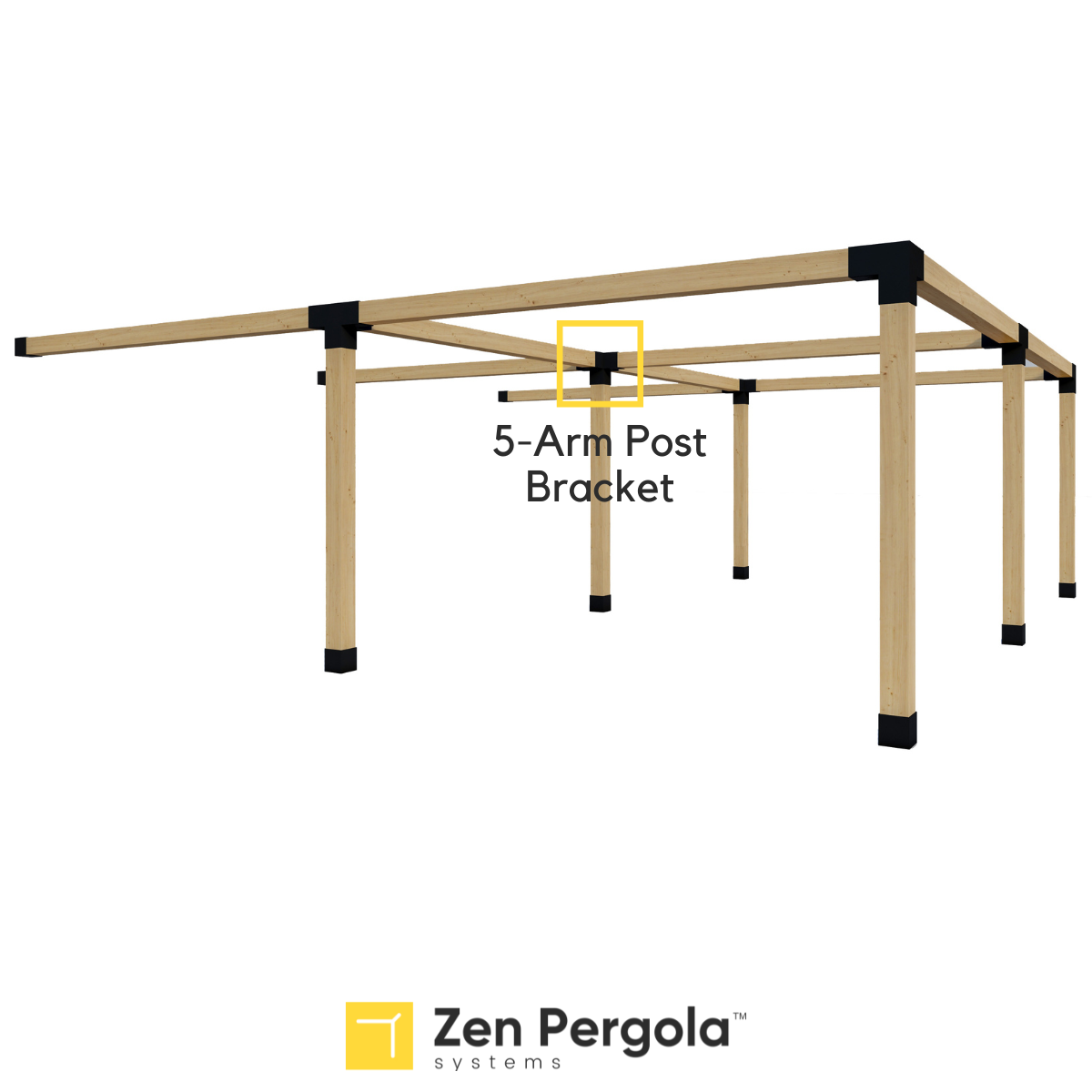 Pergola 5-Arm Post Bracket (for 6x6 Wood Posts)
