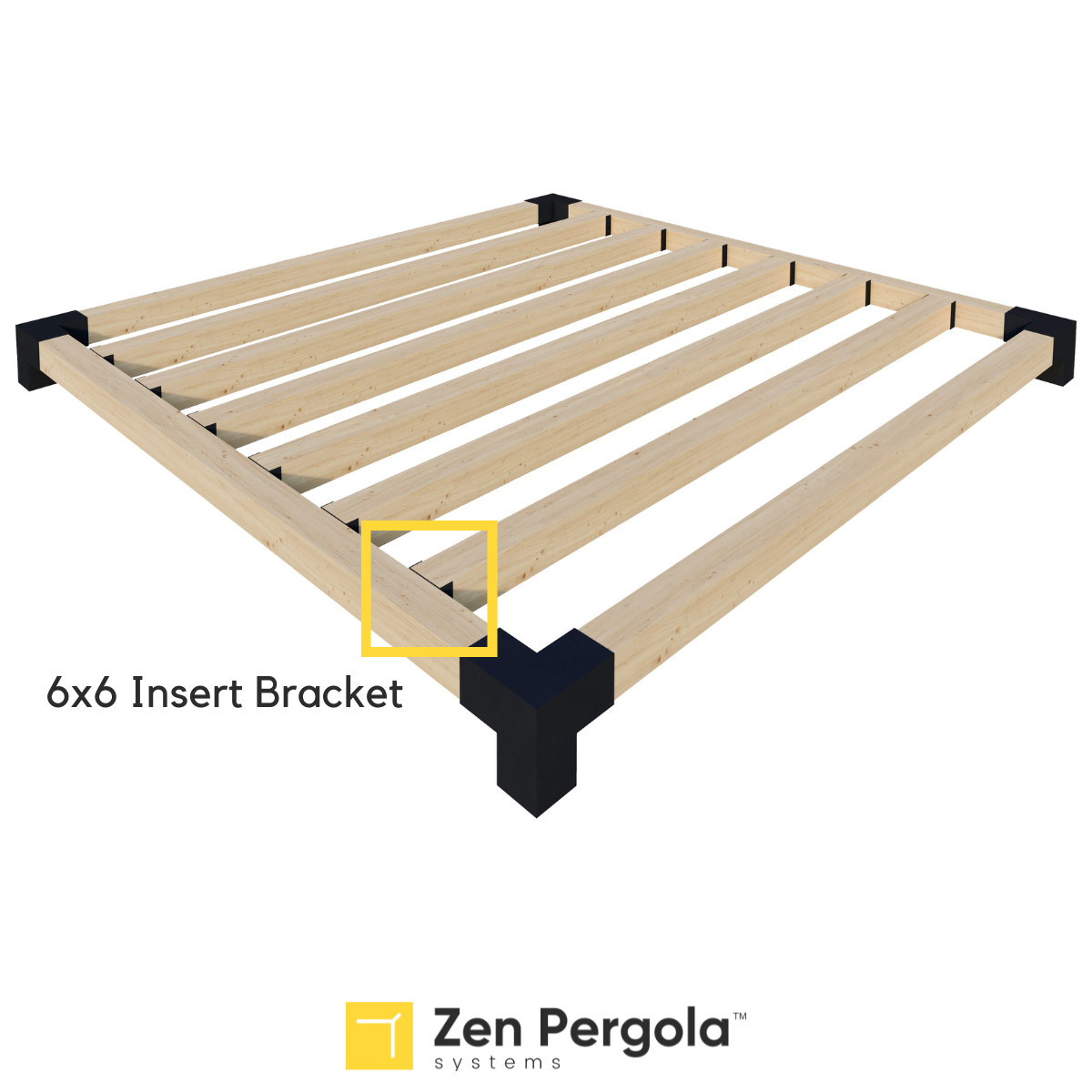 Pergola Insert Bracket (for 6x6 Wood Posts)