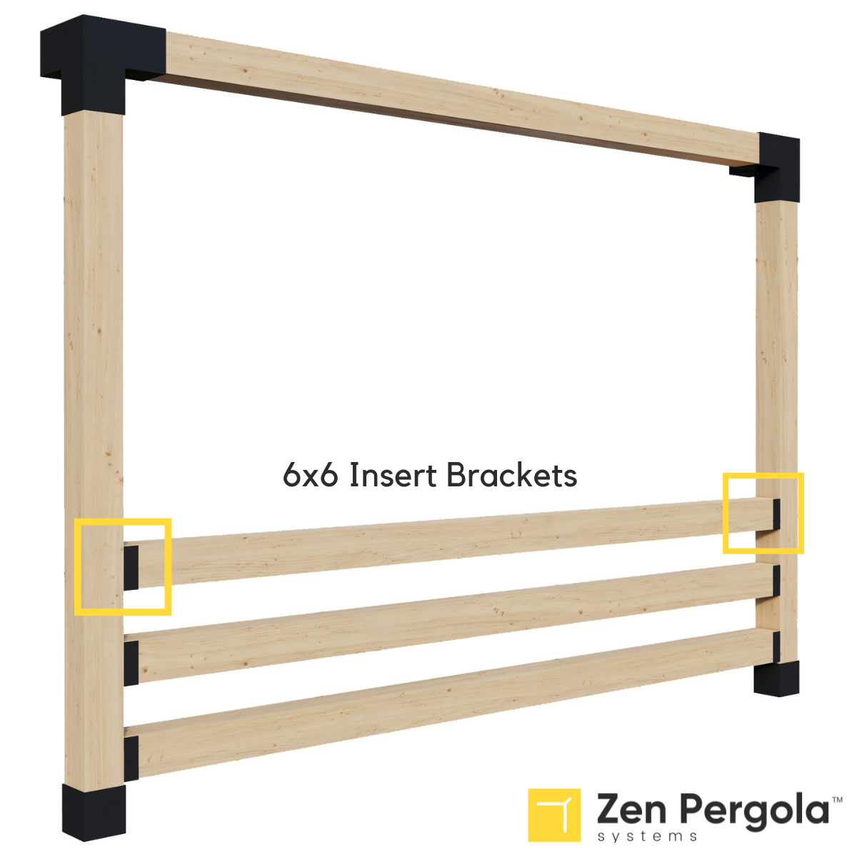 Pergola Insert Bracket (for 6x6 Wood Posts)