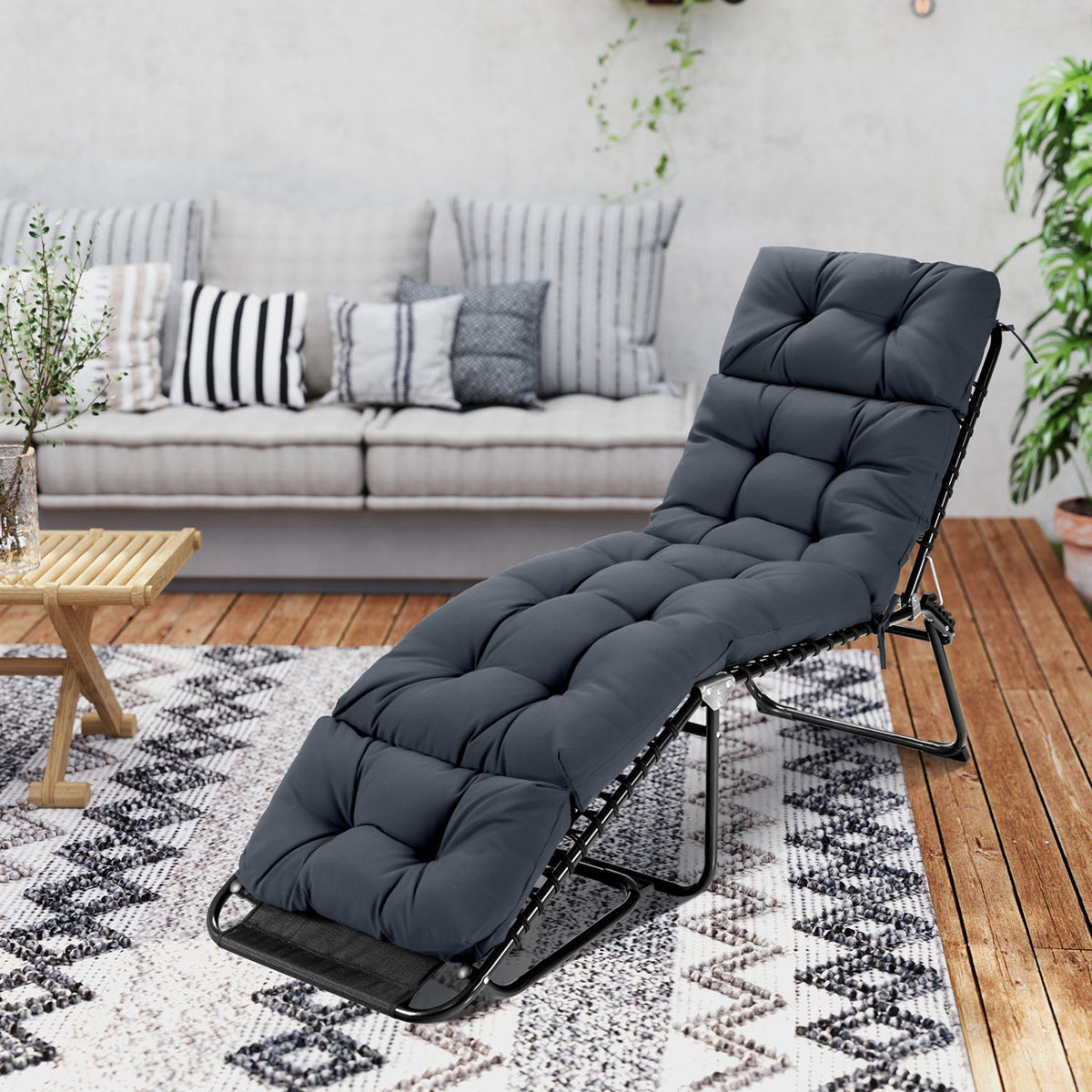 Set of 2 Outdoor Chaise Lounge Cushions – 73 x 22 in High-Back Cushions