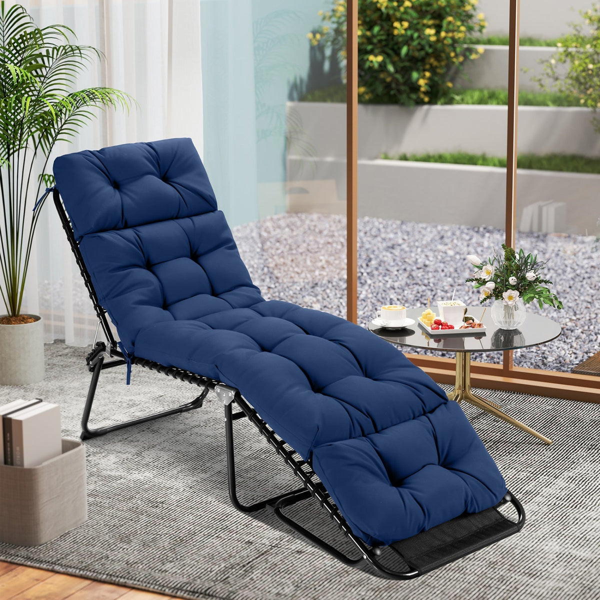 Set of 2 Outdoor Chaise Lounge Cushions – 73 x 22 in High-Back Cushions