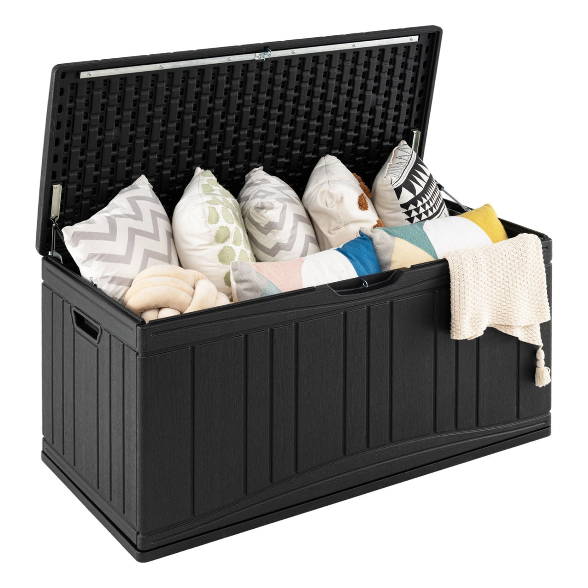 80-Gallon Outdoor Deck Storage Box with Lockable Lid