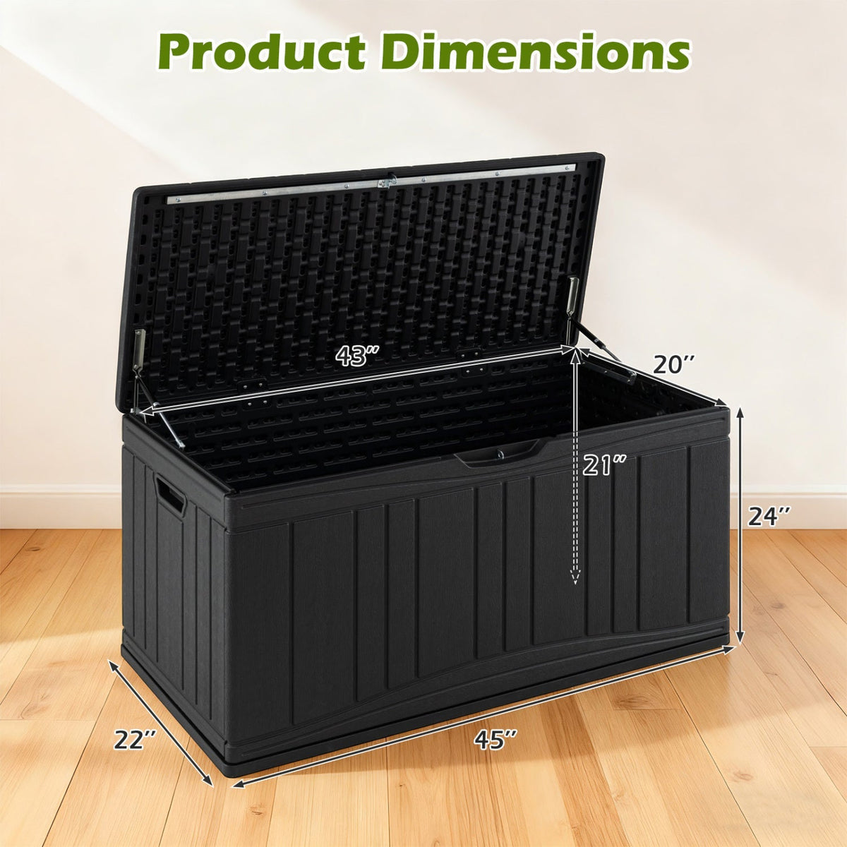 80-Gallon Outdoor Deck Storage Box with Lockable Lid