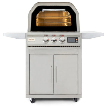 Blaze 26-Inch Freestanding Gas Outdoor Pizza Oven with Rotisserie & Cart