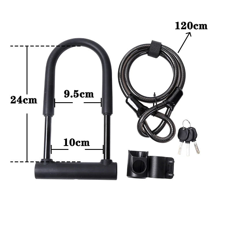 LLAMA TRUCK Heavy-Duty Portable Bike Lock Set