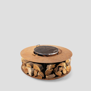 47-Inch Andino Outdoor Fire Pit with Built-In Log Holder – Steel Fire Pit