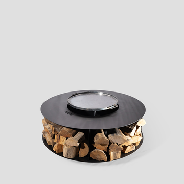 47-Inch Andino Outdoor Fire Pit with Built-In Log Holder – Steel Fire Pit