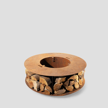 47-Inch Andino Outdoor Fire Pit with Built-In Log Holder – Steel Fire Pit
