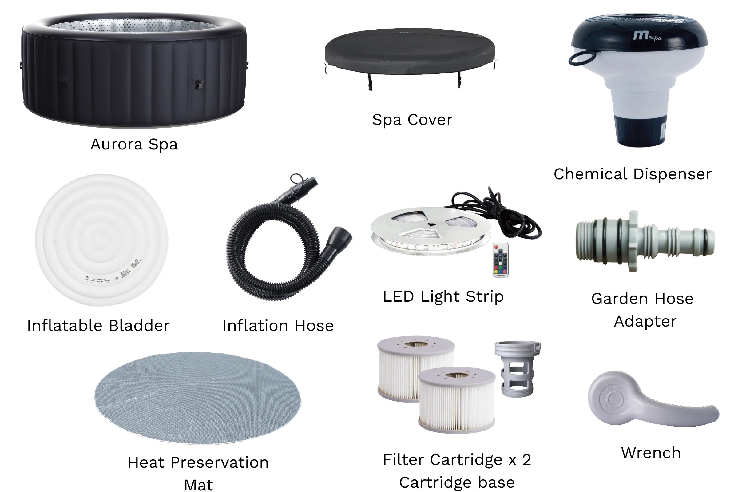 MSPA | AURORA | Urban Series | Inflatable Hot Tub & Spa | Light up the night | Upto 6 Person