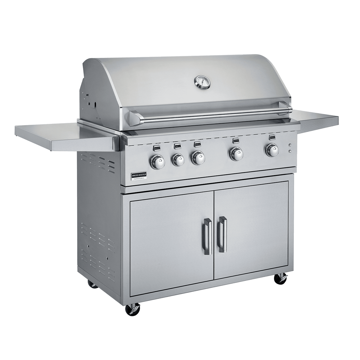Broilmaster 42-Inch Stainless Steel Grill Cart with Fold-Down Shelves