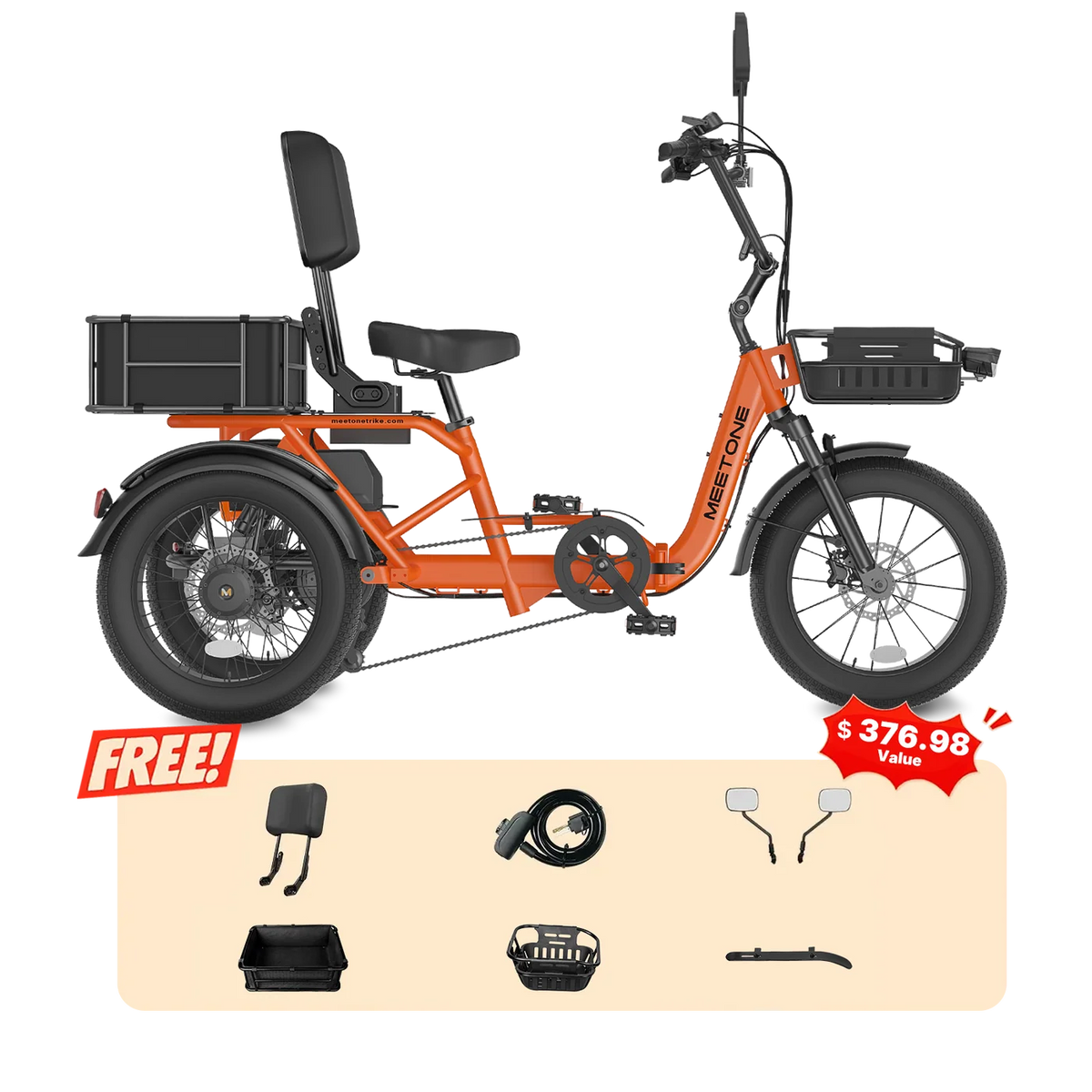 Meet One Breeze Pro 2.0 Full Suspension Fat Tire Electric Trike