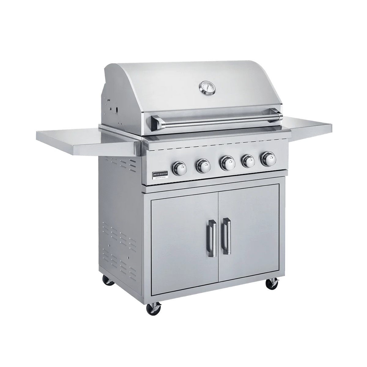 Broilmaster 34-Inch Stainless Steel Grill Cart with Fold-Down Shelves