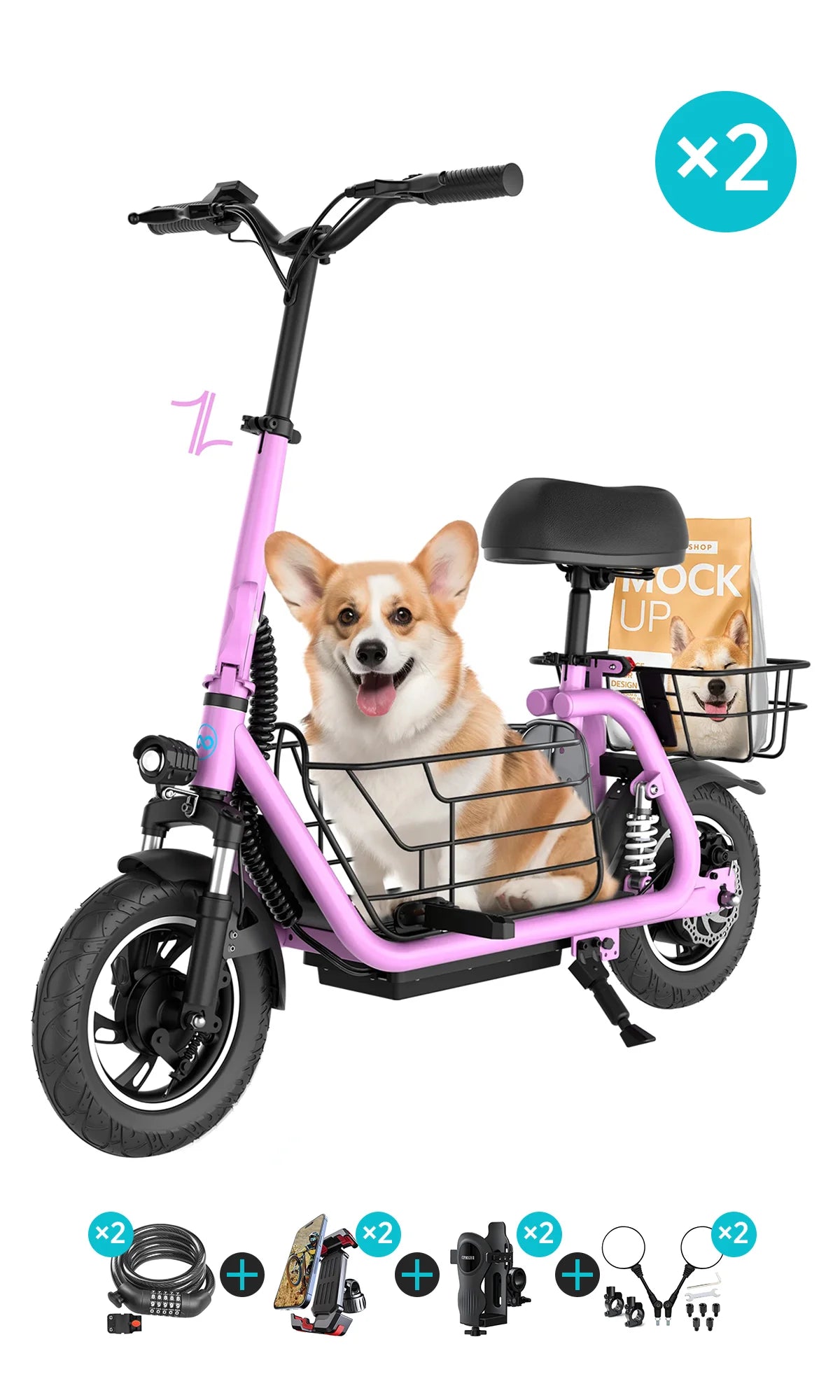 Gyroor C1 Pro 550W Electric Scooter with Seat – Dual Suspension, 25-Mile Range