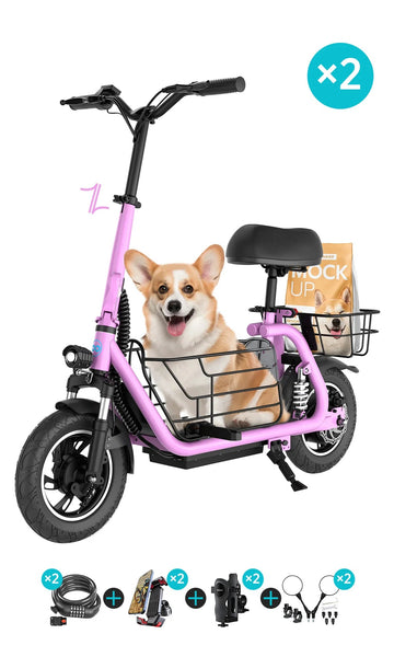 Gyroor C1 Pro 550W Electric Scooter with Seat – Dual Suspension, 25-Mile Range