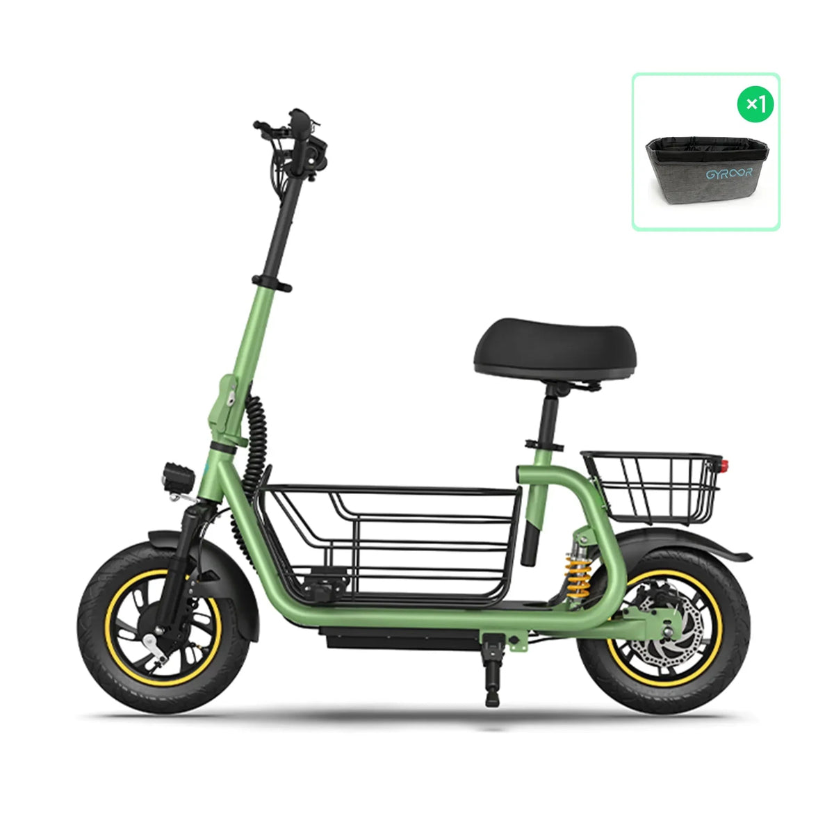 Gyroor C1 Pro 550W Electric Scooter with Seat – Dual Suspension, 25-Mile Range