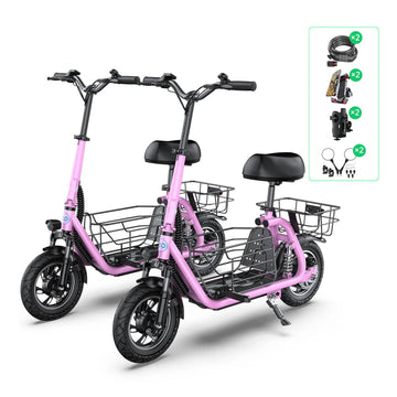 Gyroor C1 Pro 550W Electric Scooter with Seat – Dual Suspension, 25-Mile Range