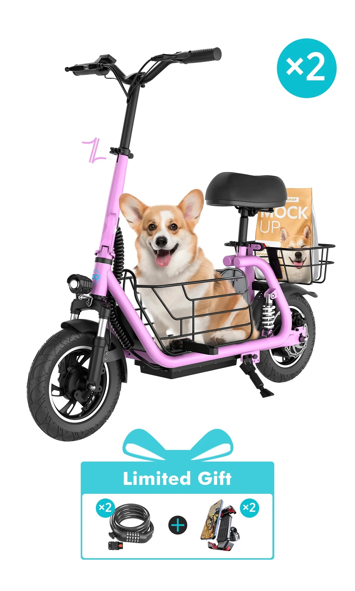 Gyroor C1 Pro 550W Electric Scooter with Seat – Dual Suspension, 25-Mile Range