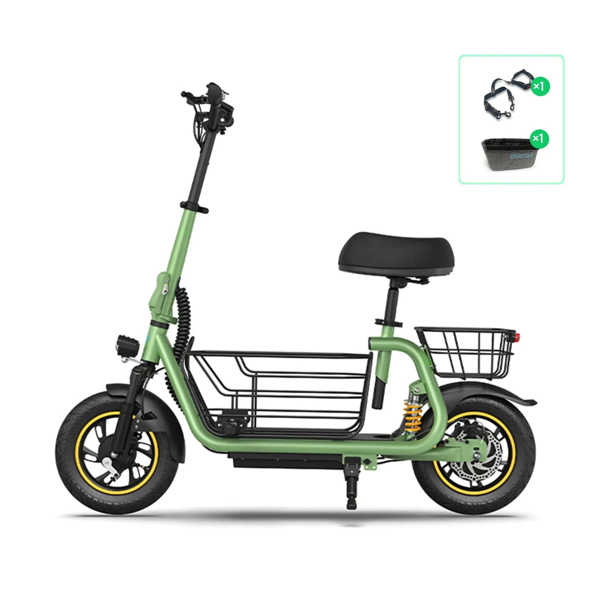 Gyroor C1 Pro 550W Electric Scooter with Seat – Dual Suspension, 25-Mile Range