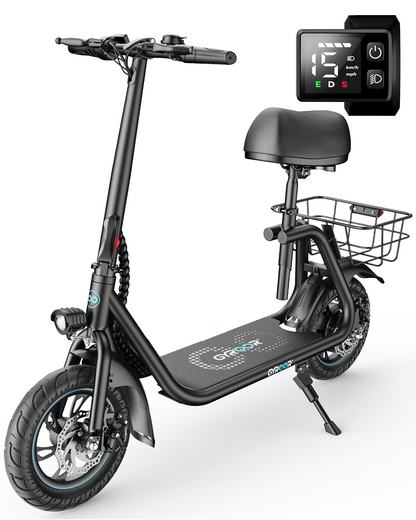 Gyroor C1 450W Electric Scooter with Seat & Carry Basket – 36V 7.5Ah