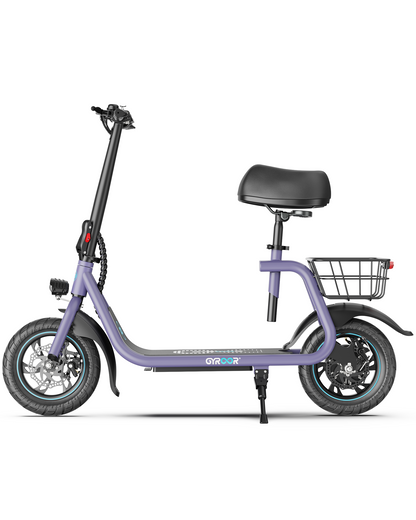 Gyroor C1 450W Electric Scooter with Seat & Carry Basket – 36V 7.5Ah