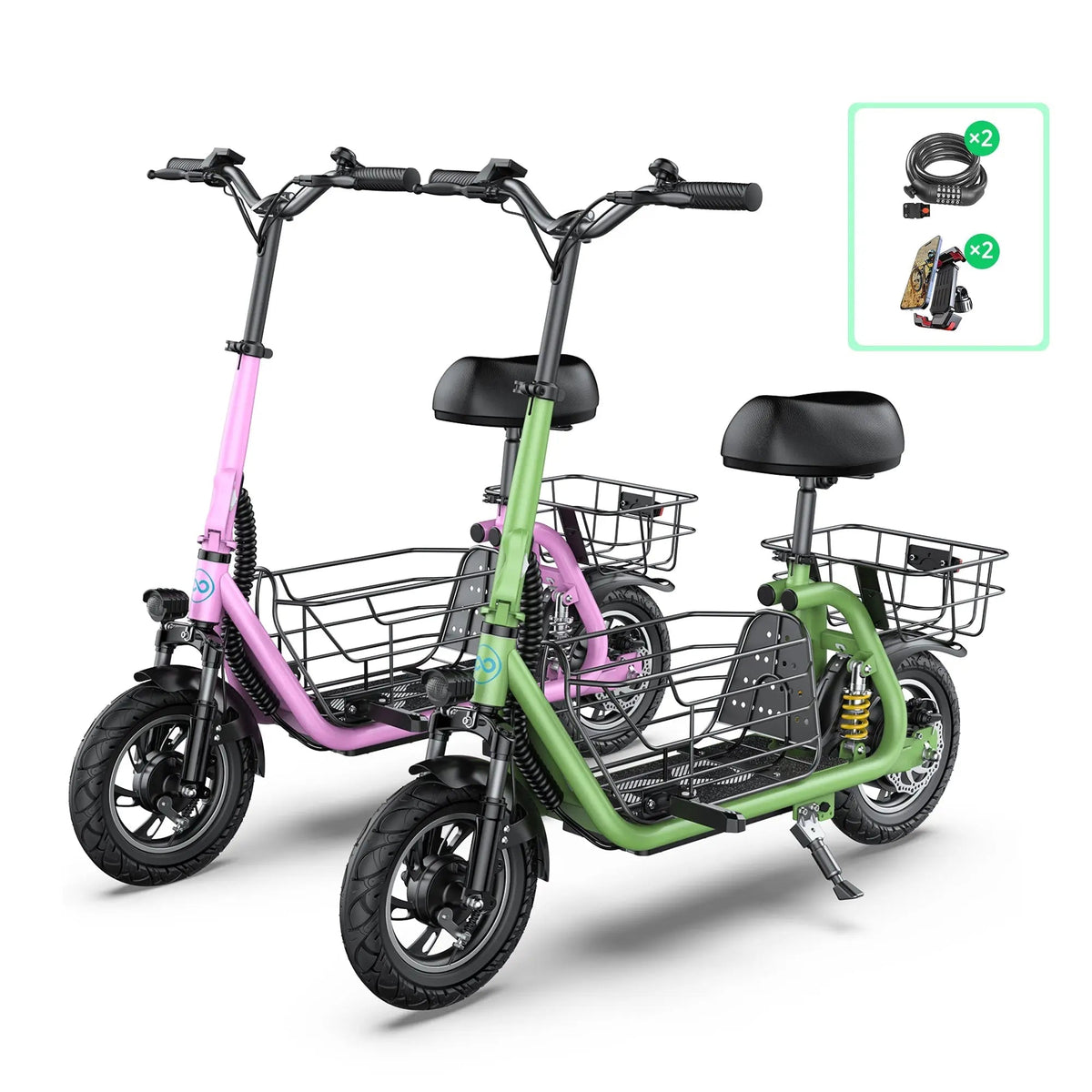 Gyroor C1 Pro 550W Electric Scooter with Seat – Dual Suspension, 25-Mile Range