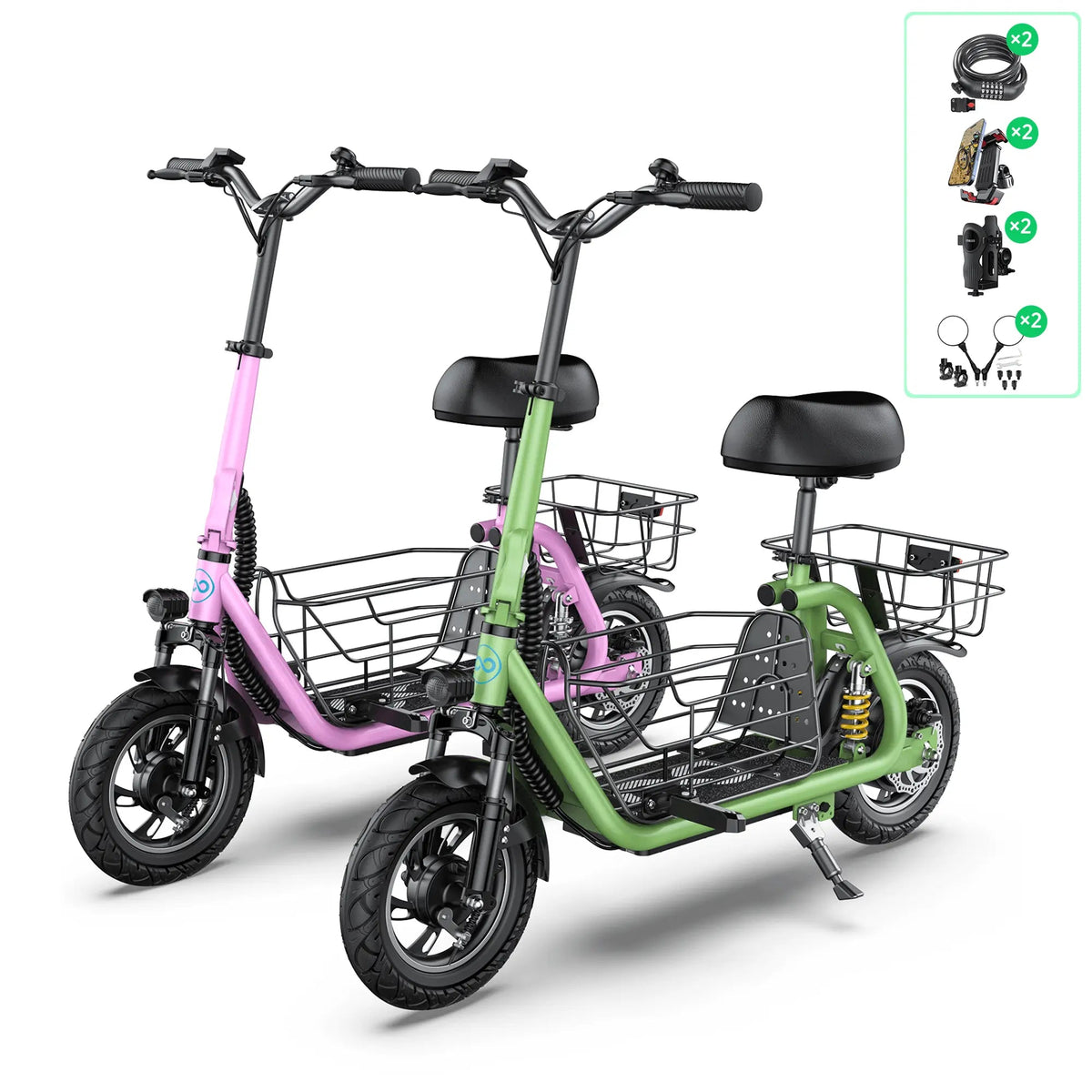 Gyroor C1 Pro 550W Electric Scooter with Seat – Dual Suspension, 25-Mile Range