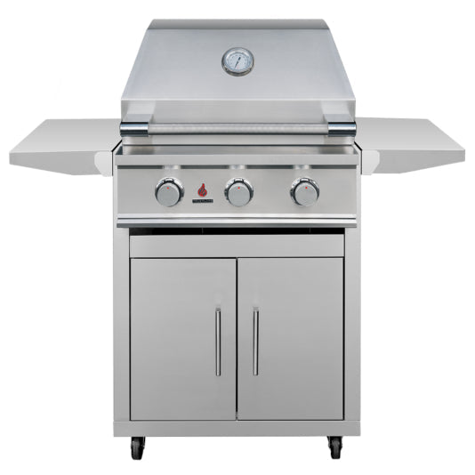 TrueFlame E-Series 25-Inch 3-Burner Gas Grill with Double Door Cart