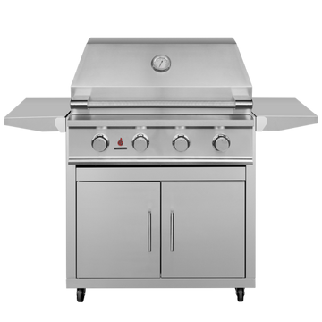 TrueFlame E-Series 32-Inch 4-Burner Gas Grill with Double Door Cart