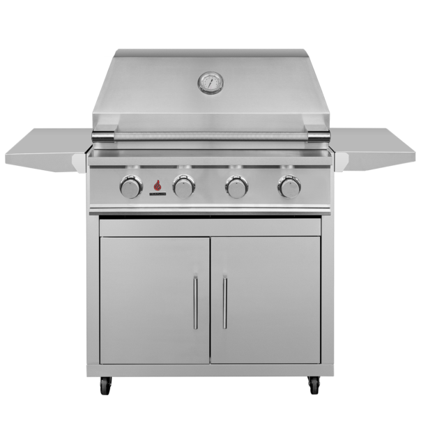 TrueFlame E-Series 32-Inch 4-Burner Gas Grill with Double Door Cart