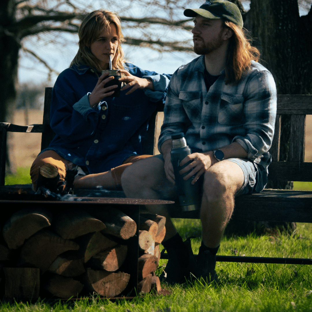 47-Inch Andino Outdoor Fire Pit with Built-In Log Holder – Steel Fire Pit