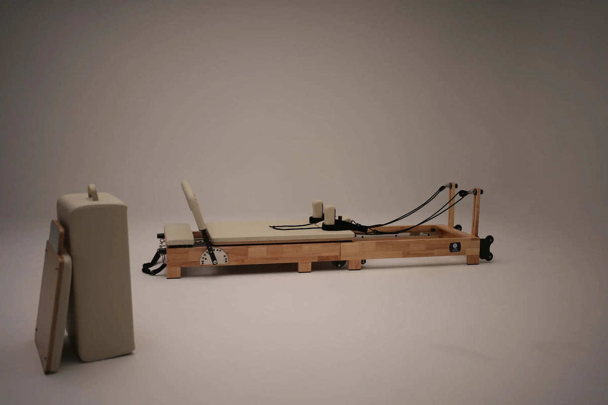 Foldable Eco Warrior Pilates Reformer with Jumpboard & Box