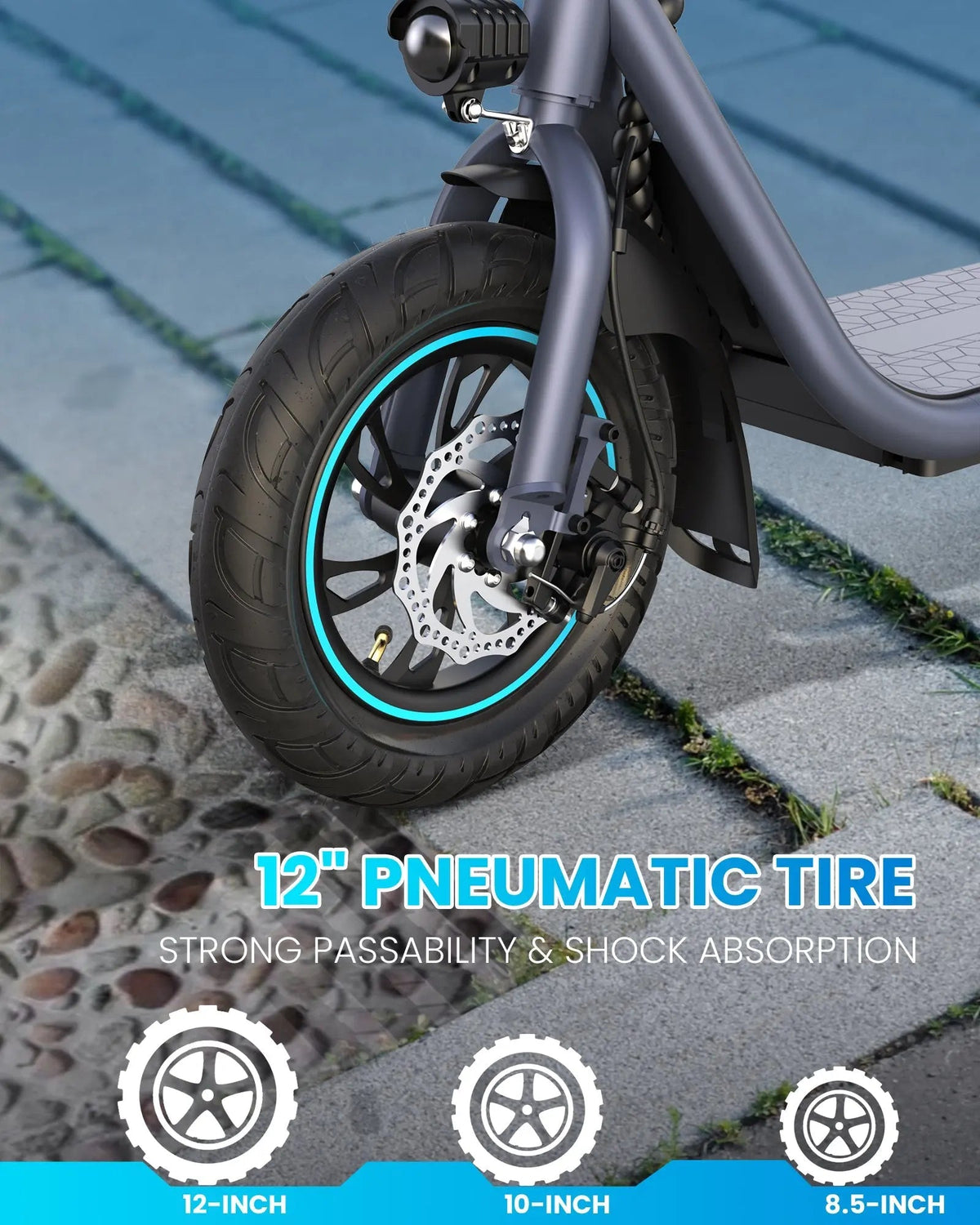Gyroor X2 550W Electric Scooter – 800W Peak, 12 Pneumatic Tires, Folding