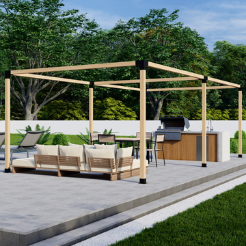 DIY Pergola Bracket Kit for a Freestanding Pergola Frame - Any Size Up to 24' x 12'
