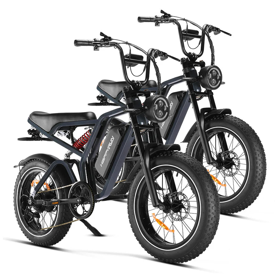 HappyRun Tank G60 Pro 2000W Moped Style Offroad Electric Bike Fat Tire