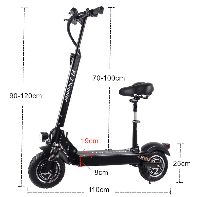 FLJ 2400W Dual Motor e Scooter 52V Folding Electric