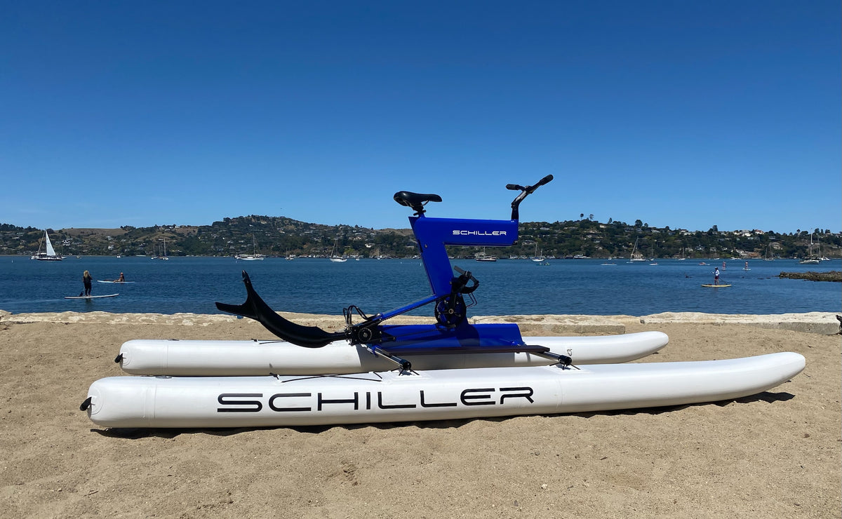 Schiller S1-C Water Bike – Blue Frame with Gray-Black Pontoons
