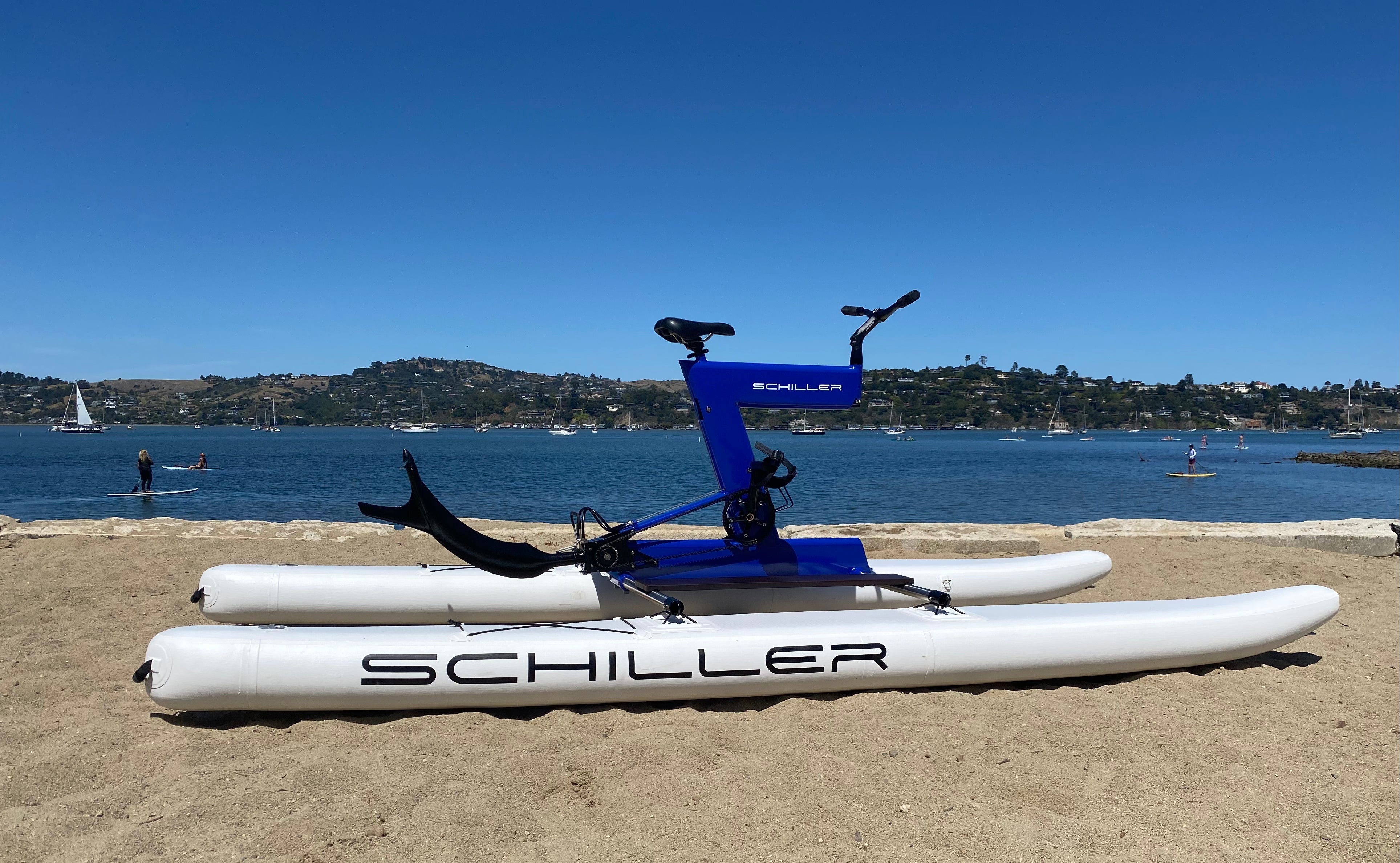 Schiller S1-C Water Bike – Blue Frame with Gray-Black Pontoons