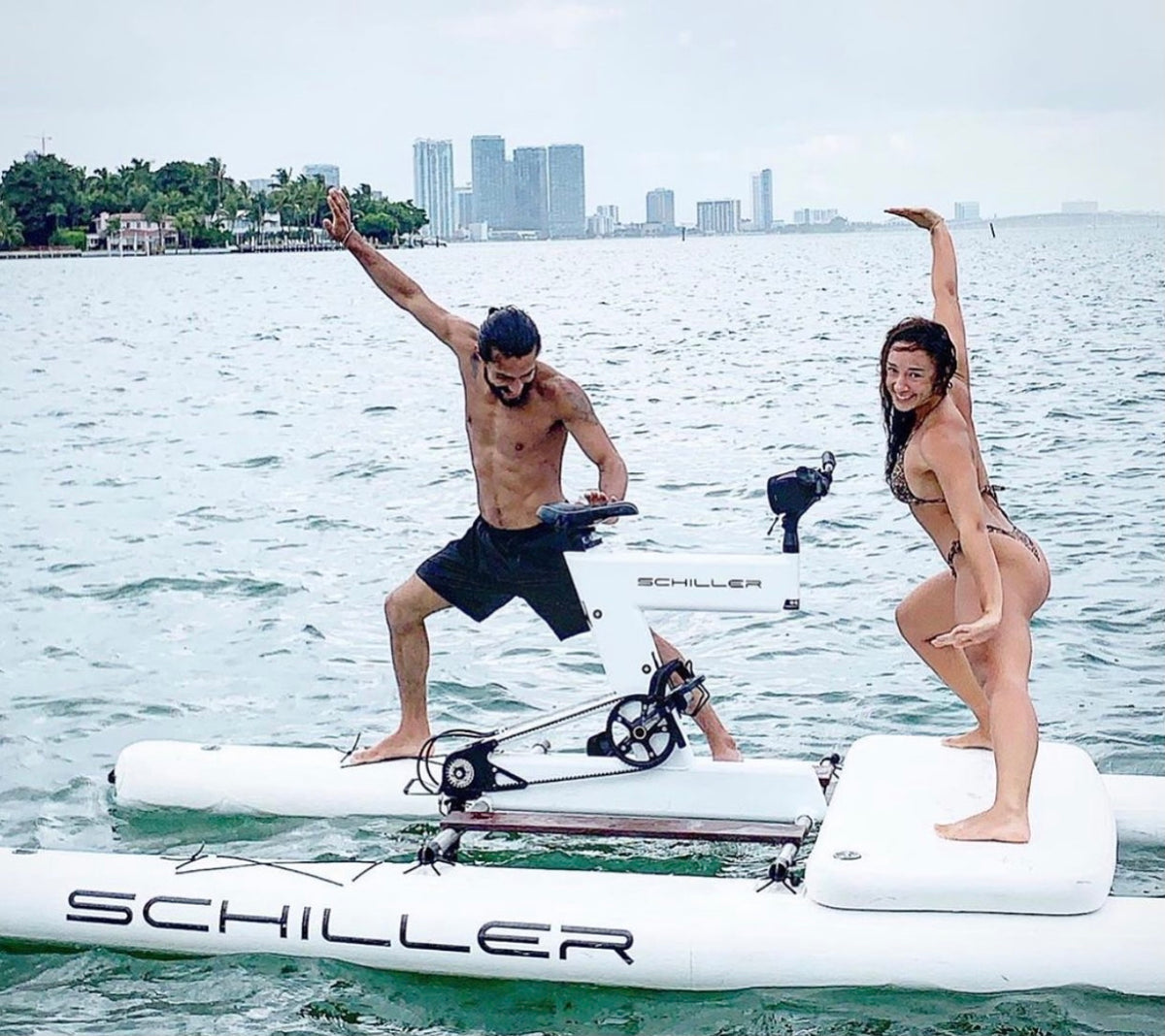 Schiller S1-C Water Bike – White Frame with White Pontoons