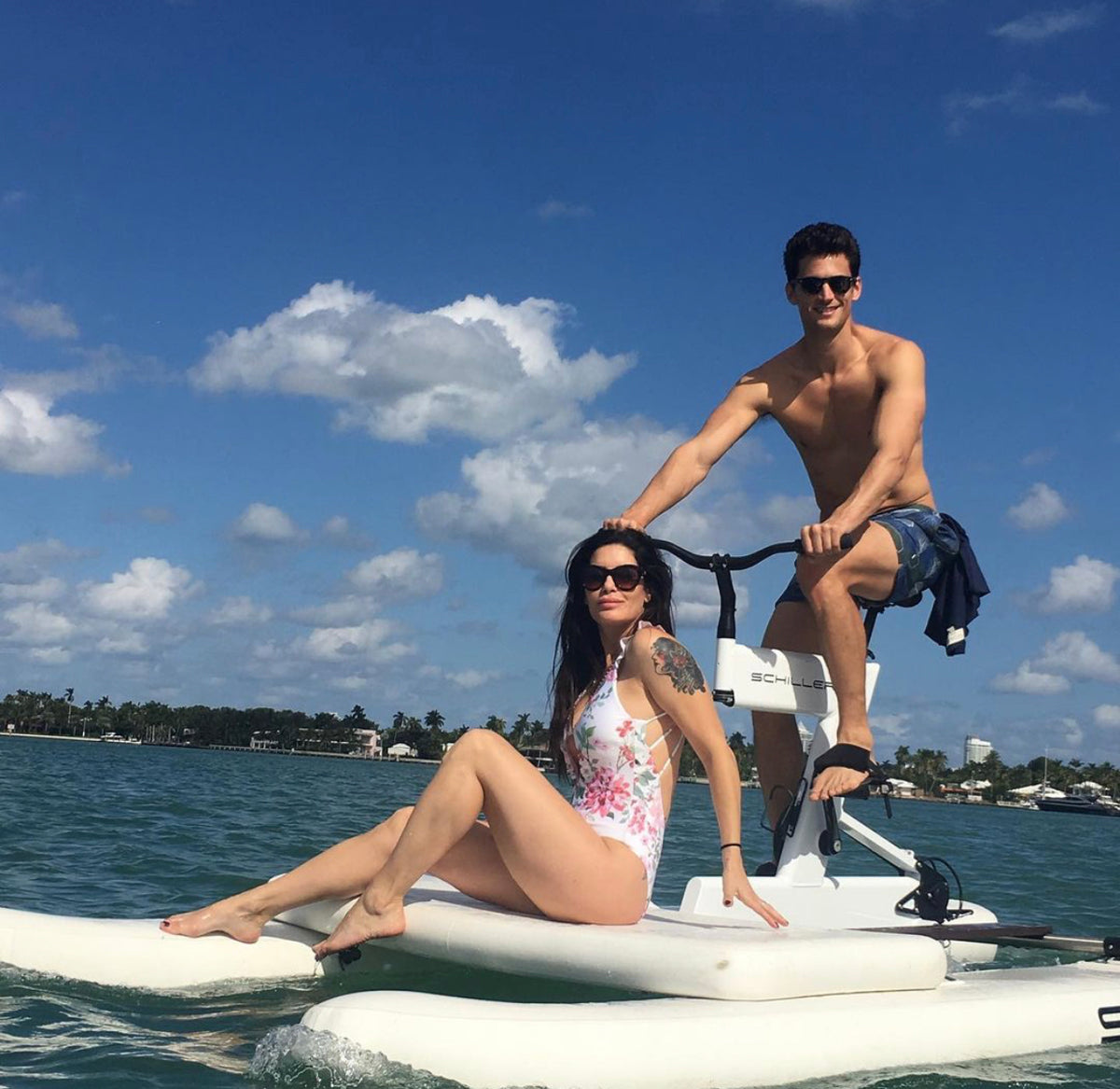 Schiller S1-C Water Bike – White Frame with White Pontoons