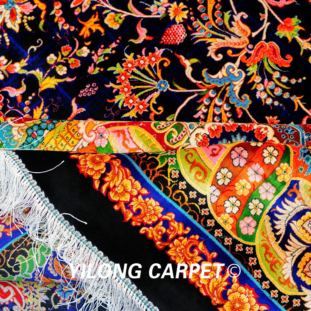 Persian Silk Carpet Large Handmade Silk Villa Living Room Carpet 9.84x13.12ft