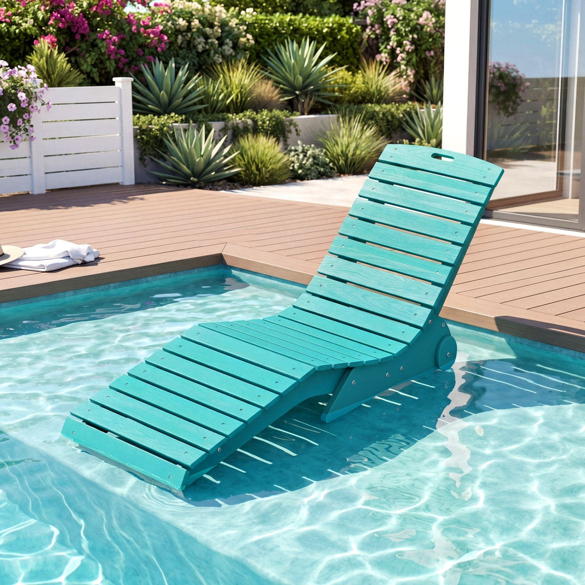 In-Pool Lounge Chair with Weighted Anti-Floating Design – 450 lb Capacity