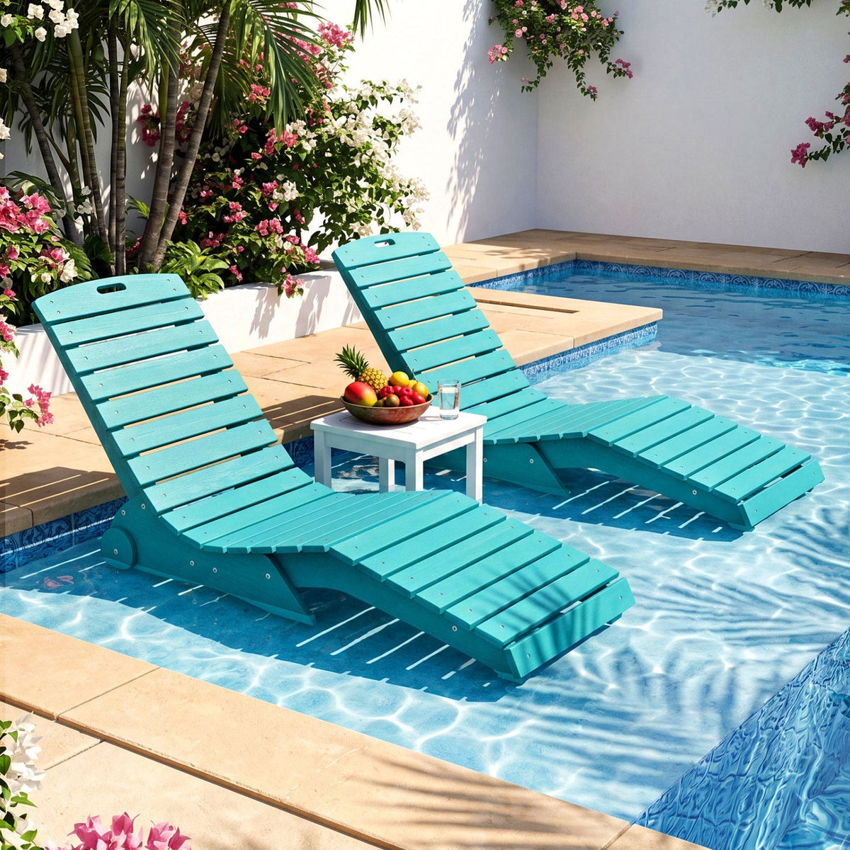 In-Pool Lounge Chair with Weighted Anti-Floating Design – 450 lb Capacity