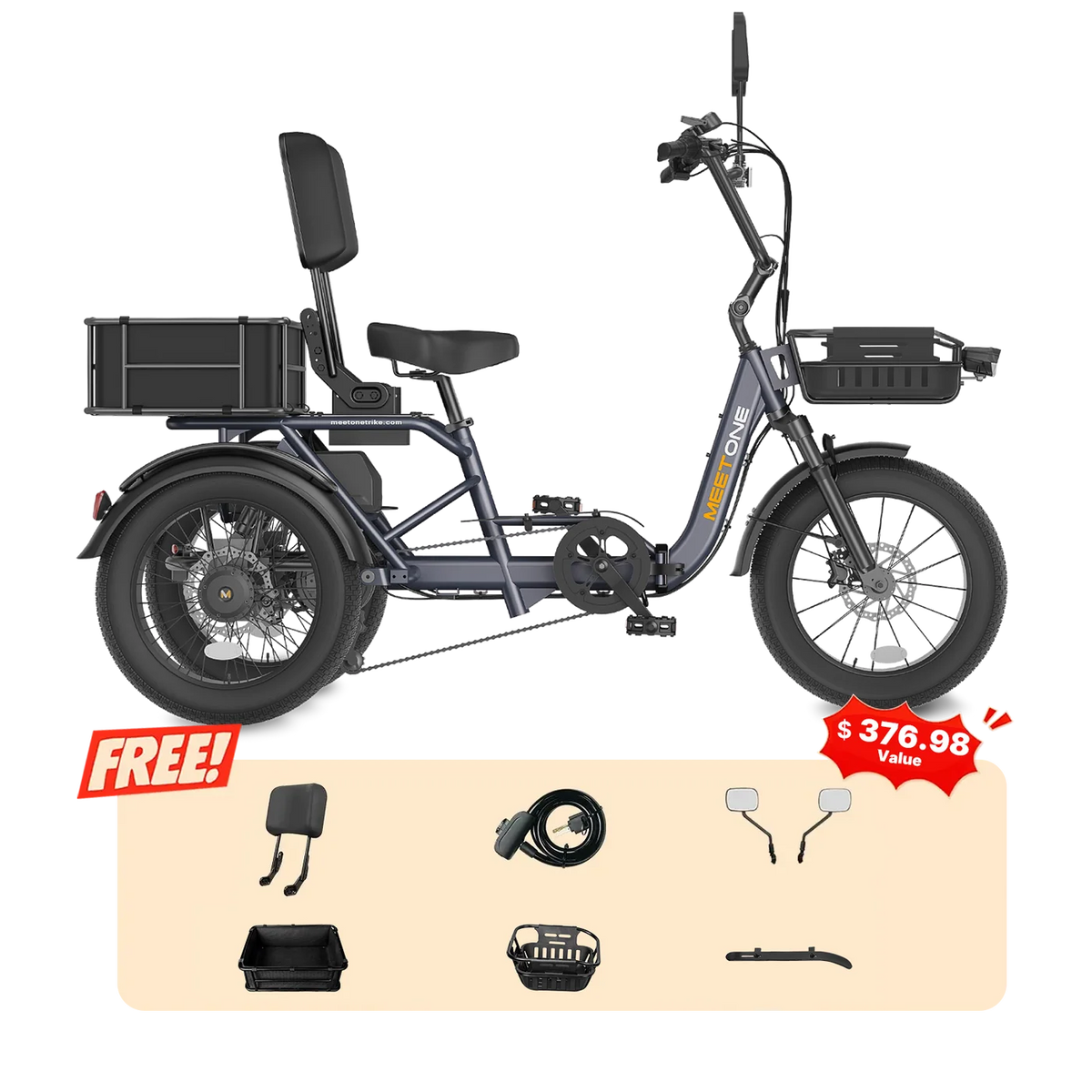 Meet One Breeze 2.0 Full Suspension Folding Electric Trike