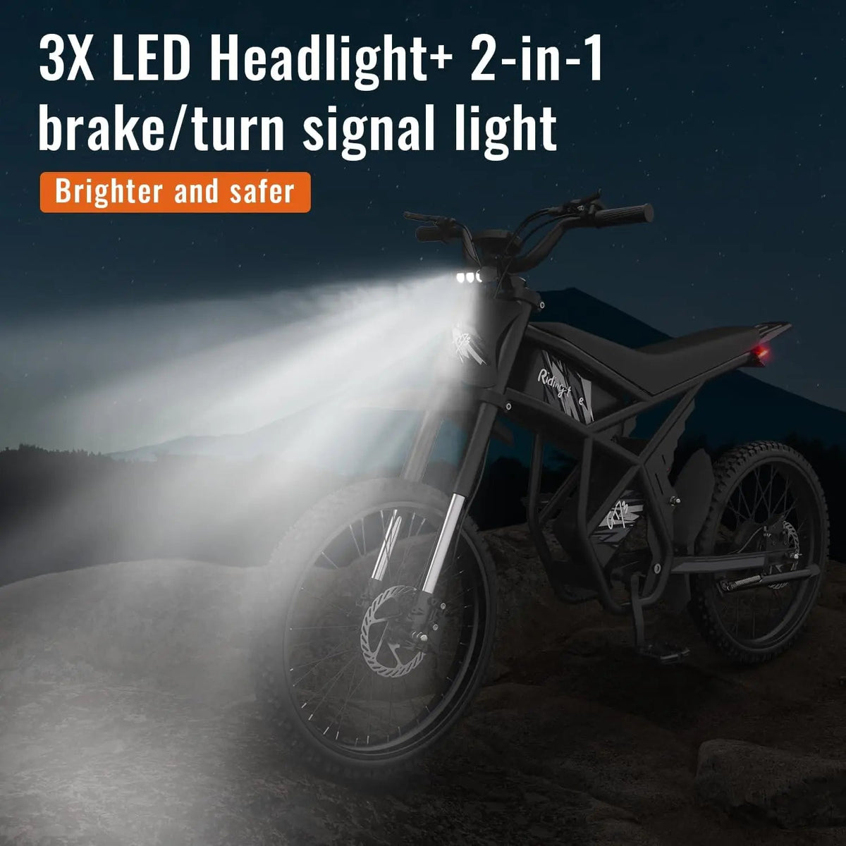 Gyroor GT73 2000W Electric Dirt Bike – 48V 36.4Ah Dual Battery, 37 MPH