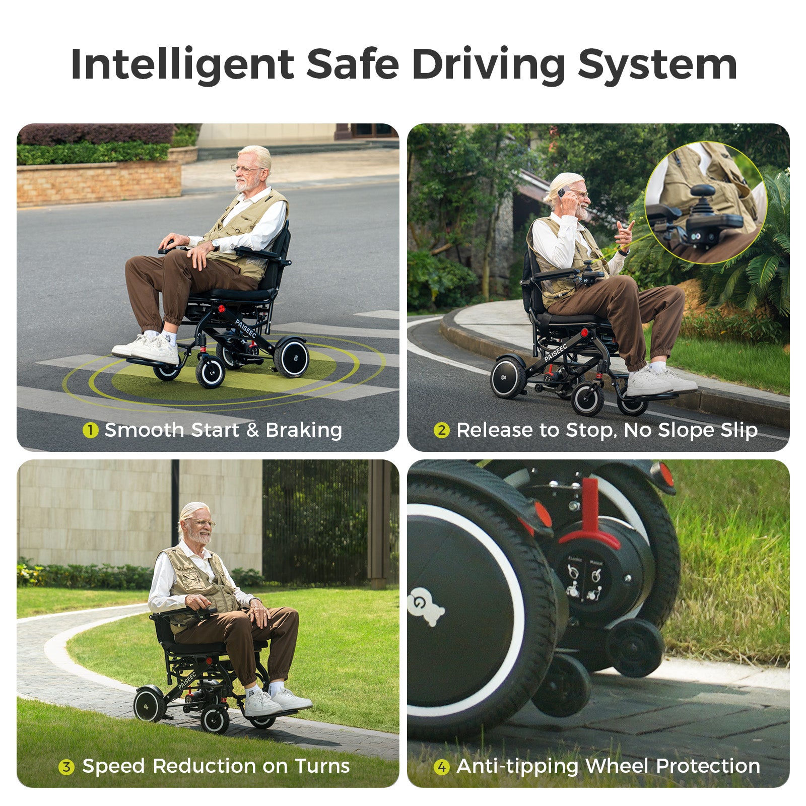 Paiseec Lightweight Electric Wheelchair Q3
