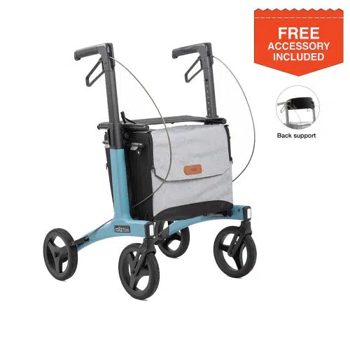 Rollz Flow Lightweight Aluminum Rollator Walker with Seat