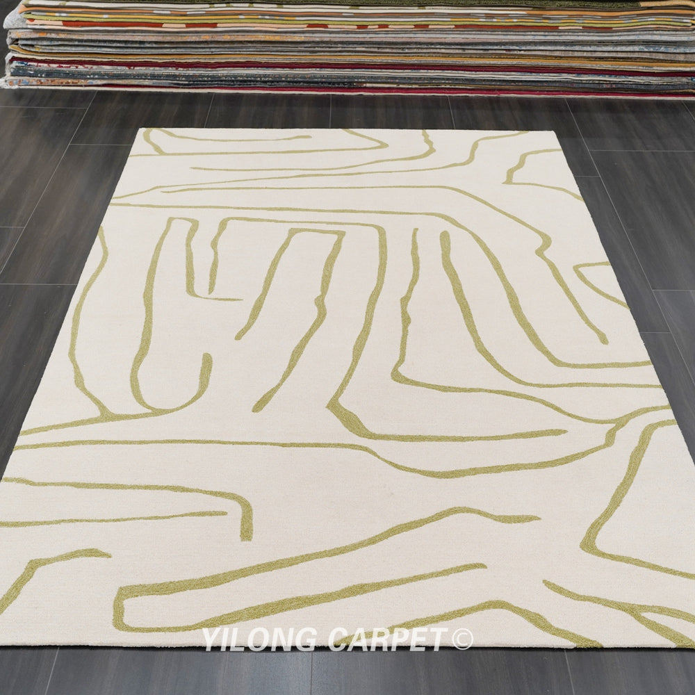 Hand Tufted Carpet Modern Wool Carpet 6.56x9.84ft