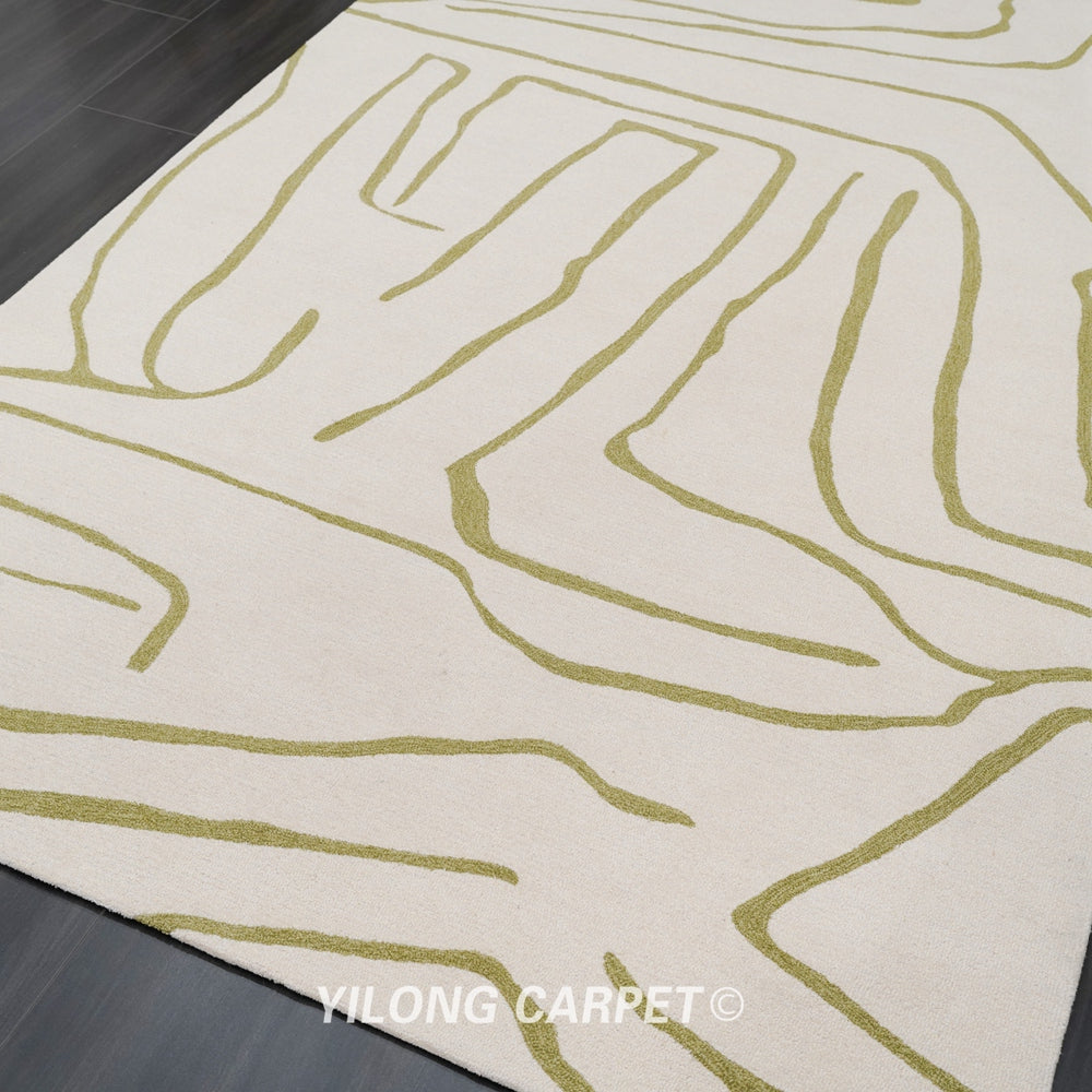 Hand Tufted Carpet Modern Wool Carpet 6.56x9.84ft