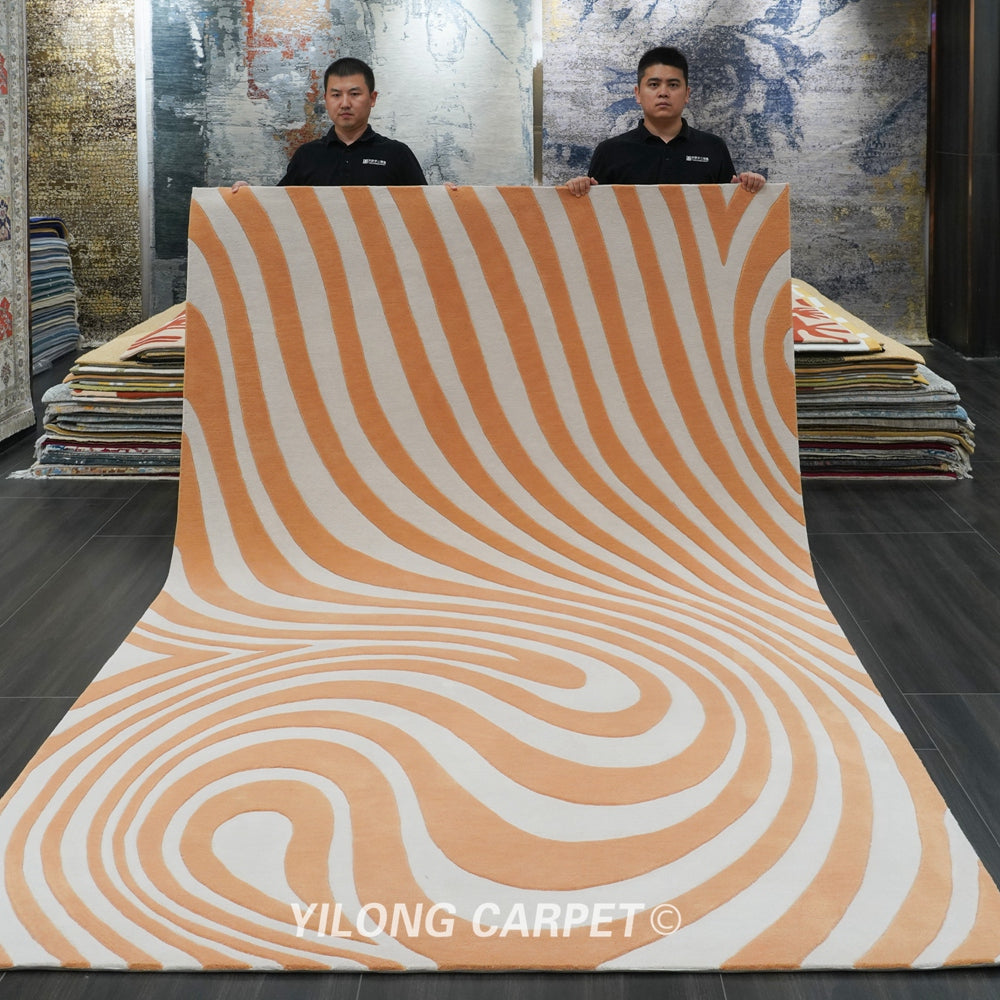 Hand Tufted Wool Carpet Modern Design Abstract Pattern Carpet 6.56x9.84ft