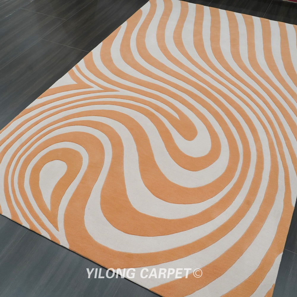 Hand Tufted Wool Carpet Modern Design Abstract Pattern Carpet 6.56x9.84ft